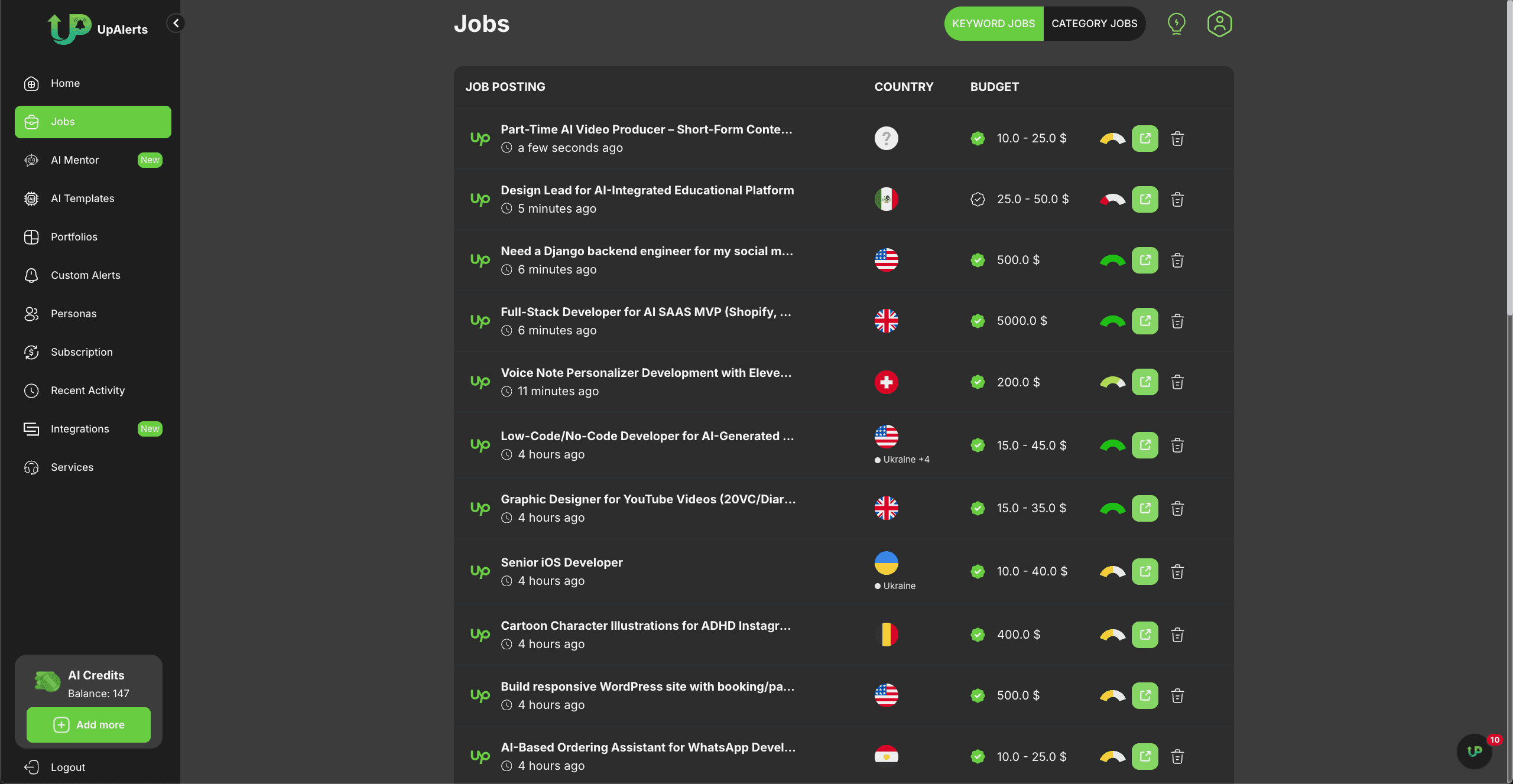 UpAlerts Home Page - Website monitoring and alert system