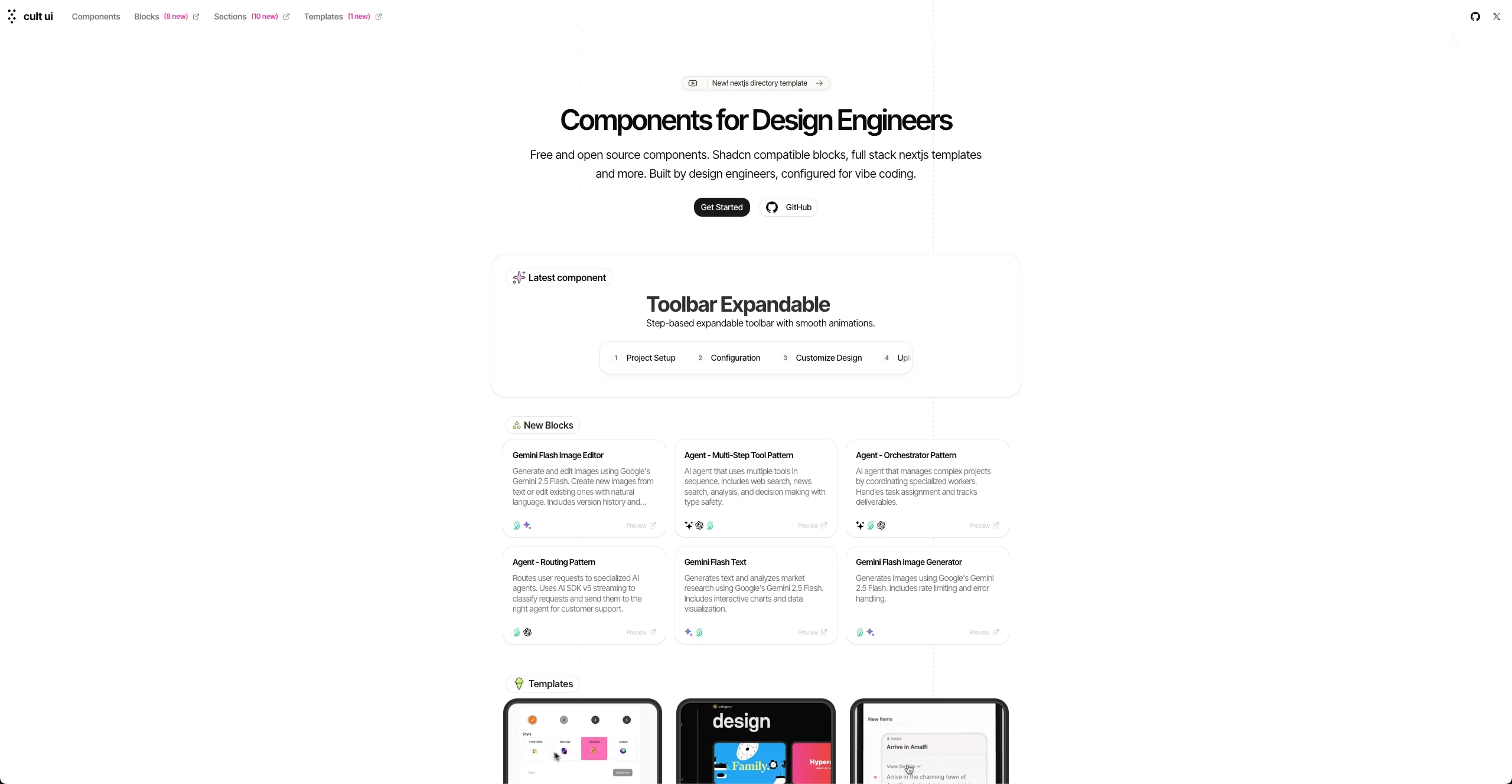 Cult UI components showcase — practical, performance-aware Shadcn component library