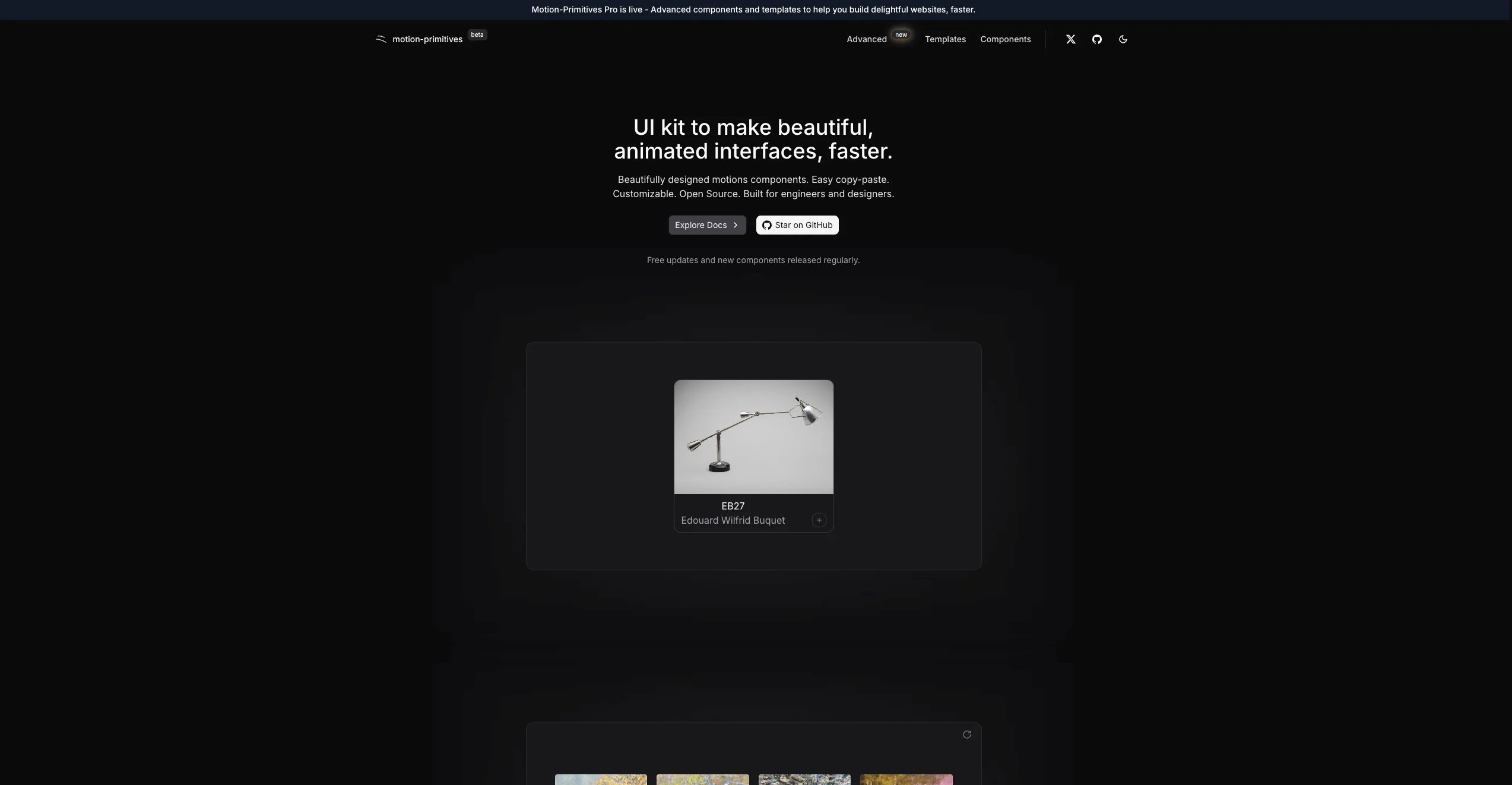 Motion Primitives components showcase — Framer Motion interaction patterns for React projects