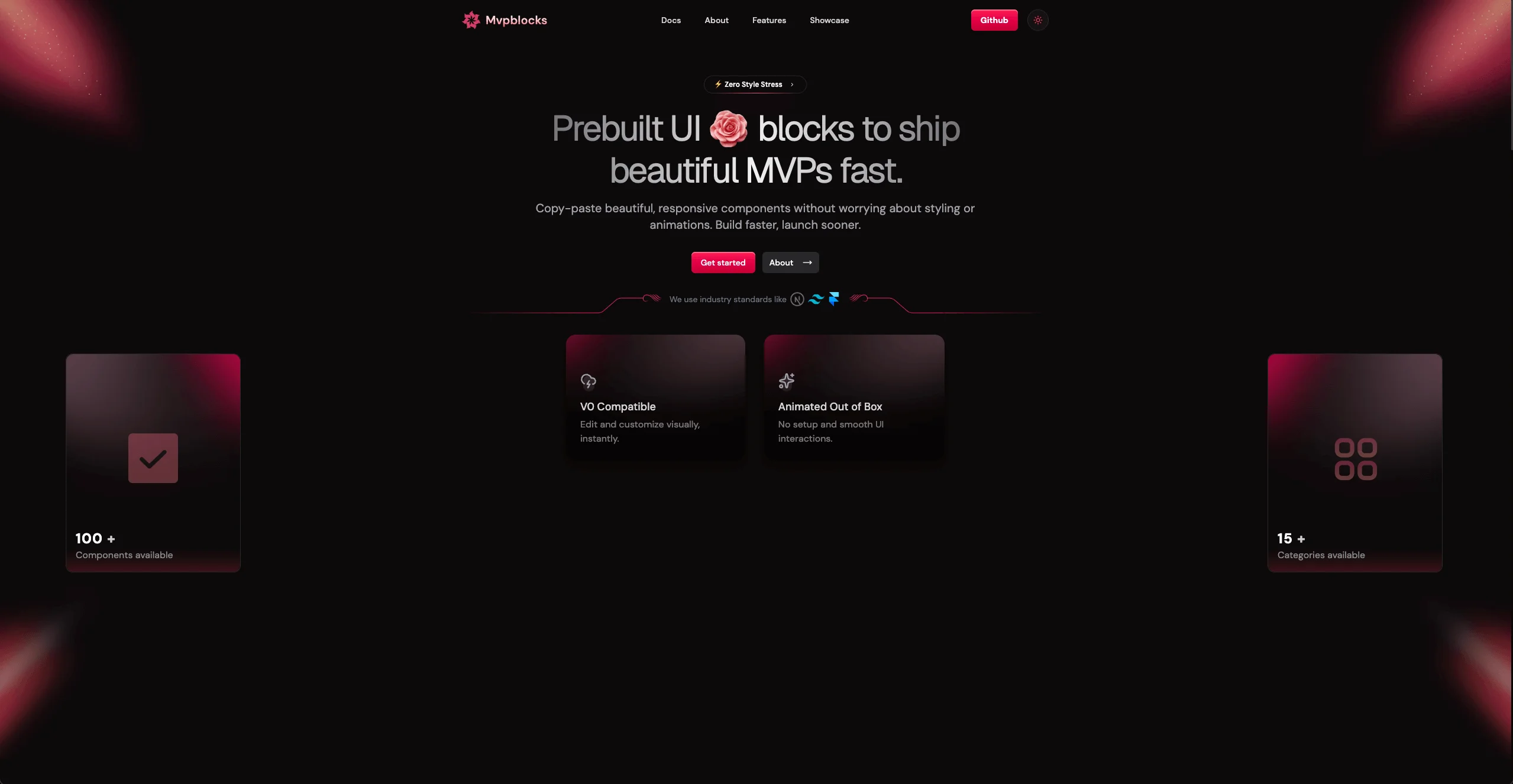 MVP Blocks components showcase — professionally designed animated sections for Shadcn projects